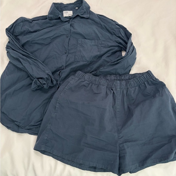 Organic Oversized Shirt - Petrol Blue - Picture 5 of 5